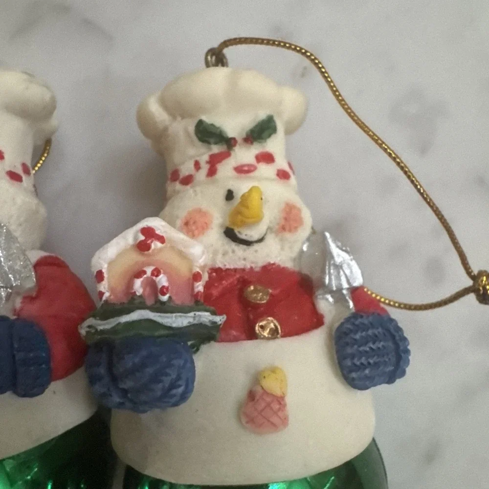 Vintage Jingle Buddies Snowmen Christmas Ornament  X2